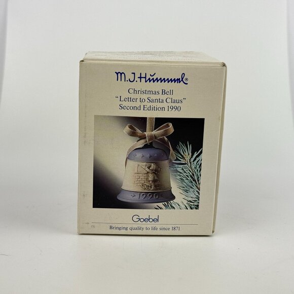 M.J. Hummel Christmas Bell "Letter To Santa Claus" 1990 Second Edition Porcelain - Picture 12 of 14